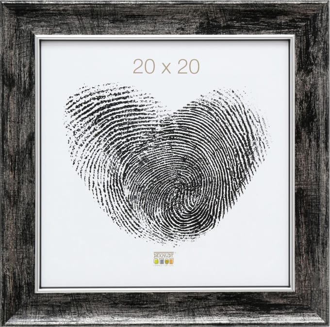 Deknudt Frames fotolijst S46EE2 - zwart met zilver biesje -20x20 cm