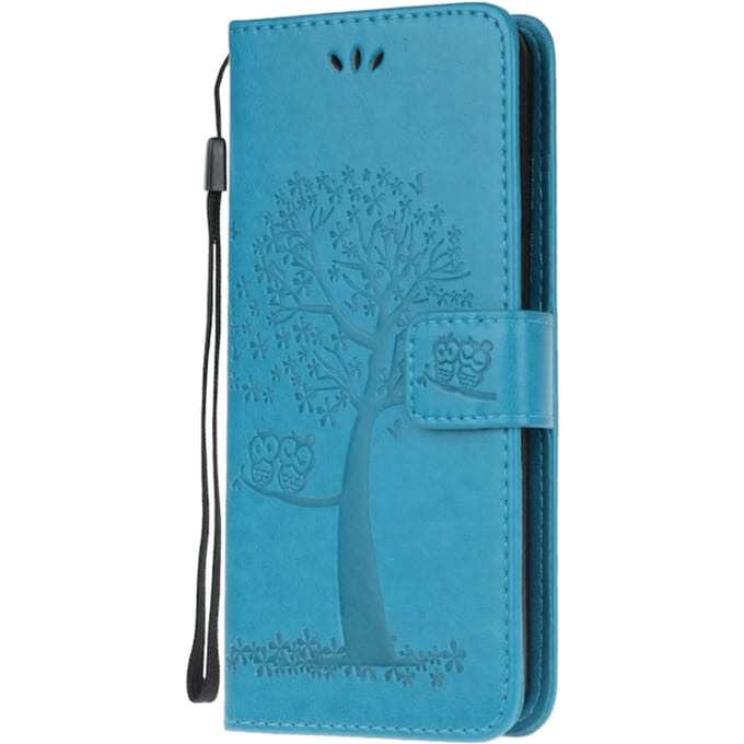 Comfycase Samsung Galaxy S20 Ultra Bookcase Hoesje Uiltjes Blauw