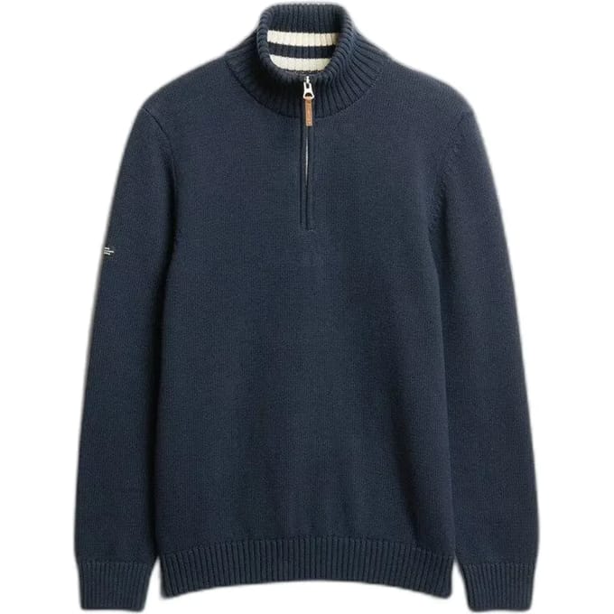 Superdry Half Zip Trui Heavy Navy - Maat 3XL - Heren - Schipperstrui