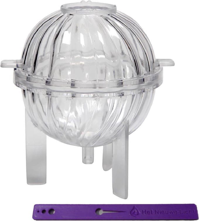 Het Nieuwe Licht ® - kaarsenmal - Golvende bol Ø 70mm + Pitklem