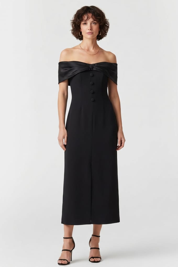 Odd Muse Bow Midi Dress Black Taglia: L | Abiti Midi Outlet | Donna | Nero