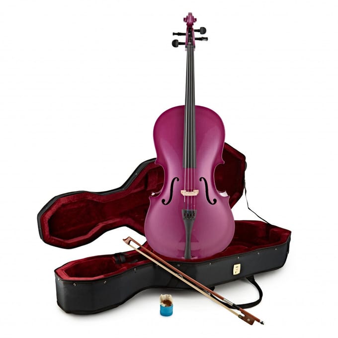 1/4 Studentencello met Koffer van Gear4music, Paars
