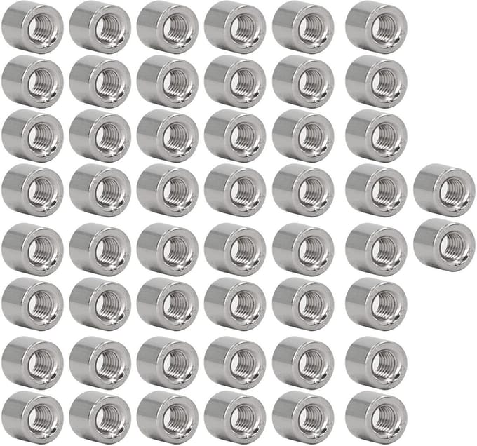 Dailygoods- Koppelmoer Ronde - 50 Stuks - M6 x 1.0 mm - 9 mm Lengte