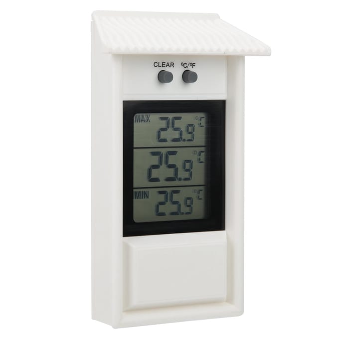 Digitale Thermometer Buiten Tuin Waterdichte Thermometer Wit Temperatuurmeter met Haak gray