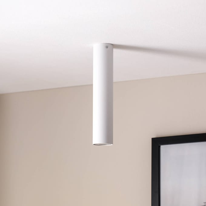 EMIBIG LIGHTING Plafondspot Tecno 1M, staal, GU10, hoogte 30 cm, wit