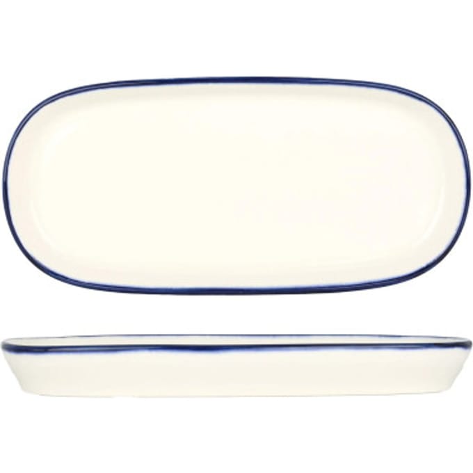 Bonna Serveerschaal - Linea Blue - Porselein - 21 cm - set van 2