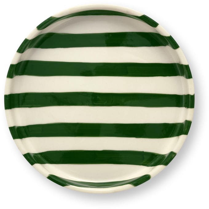 VT Wonen - Gebaksbord Stripes Donkergroen - Vaatwasserbestendig - strepen