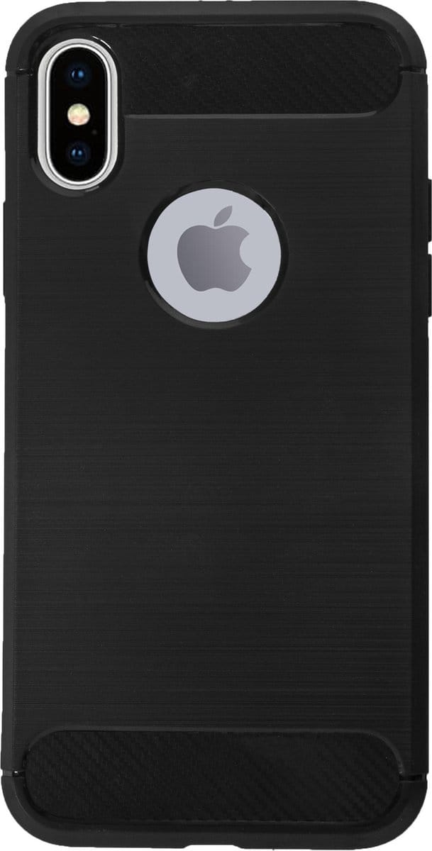 BMAX Carbon soft case hoesje geschikt voor Apple iPhone X/XS / Soft Cover - Zwart