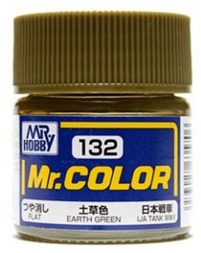 Gunze Mr. Hobby C-132 - Mr. Color 10 ml Earth Green - Lacquer Modelbouwverf