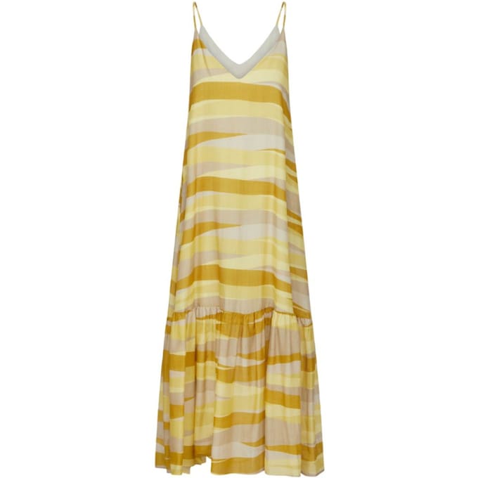 Skills & Genes - Lange jurk Geel/beige W274A16