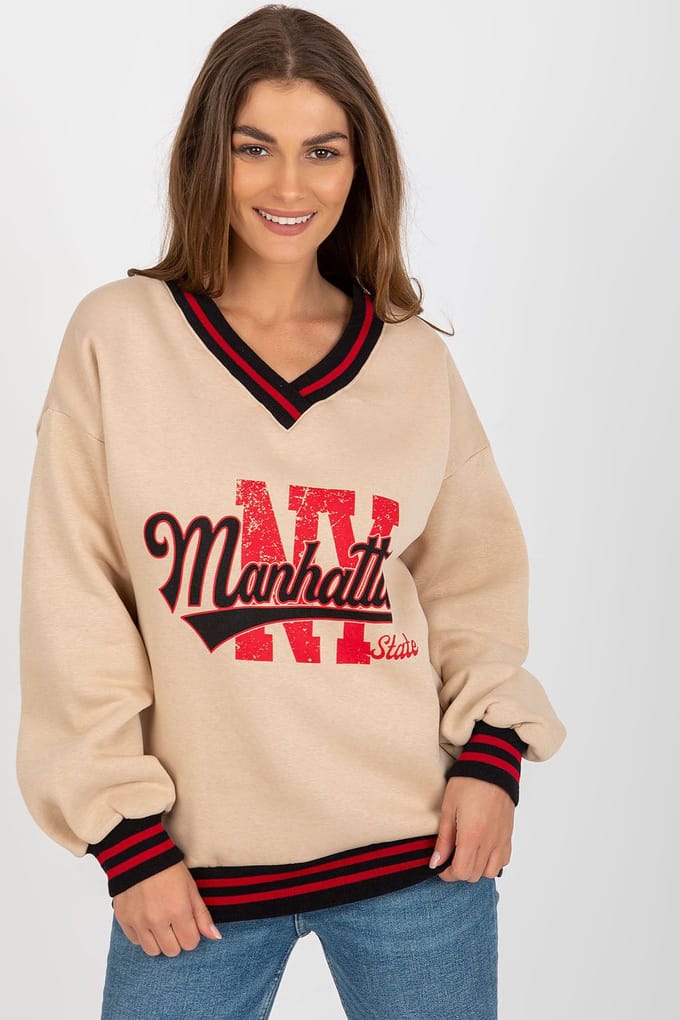 Manhattan Vibe Sweatshirt - Beige / One Size