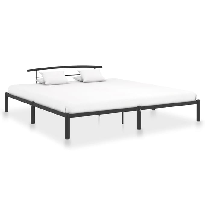 vidaXL - Bedframe - metaal - zwart - 200x200 - cm