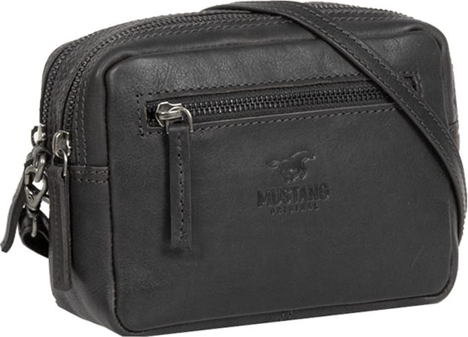 MUSTANG Leren Schoudertas Catania Crossbody Black Zwart