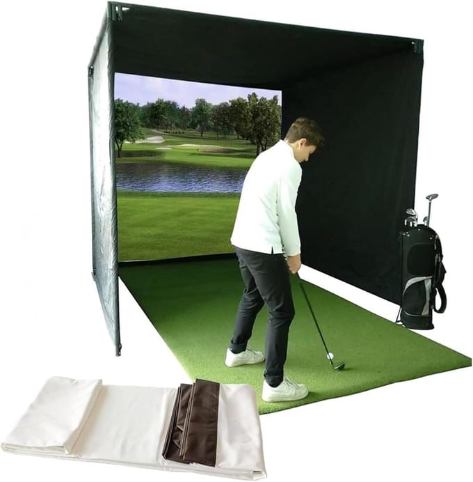 Simulator Scherm - Projectiescherm - Golftraining Binnen - Slagvast Materiaal - 3M x 4M - Wit