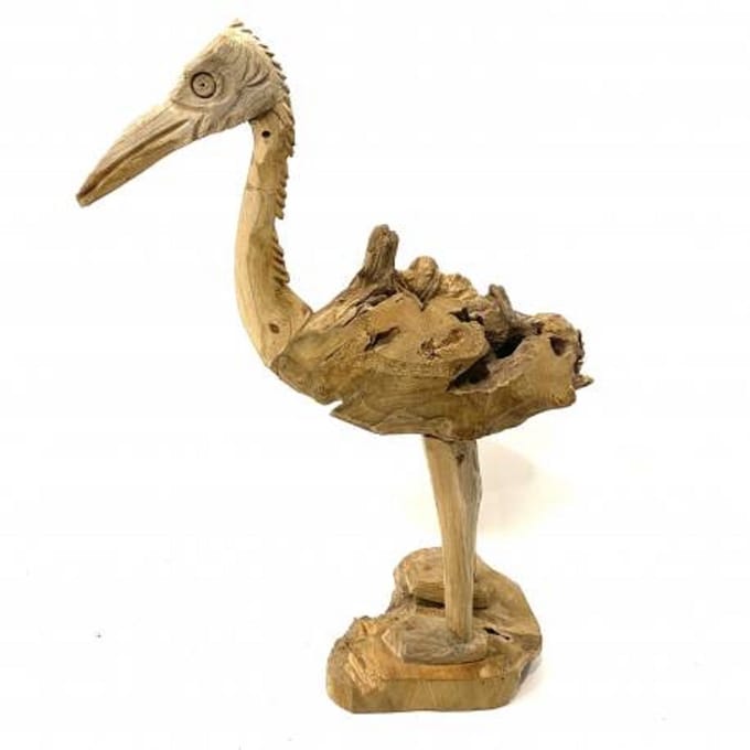 Vogel Bird teak H. 65cm