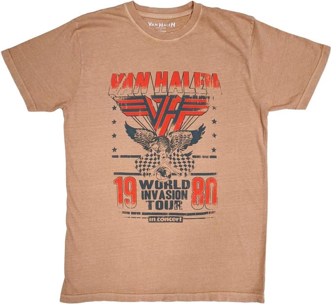 Van Halen - World Invasion Heren T-shirt - M - Roze