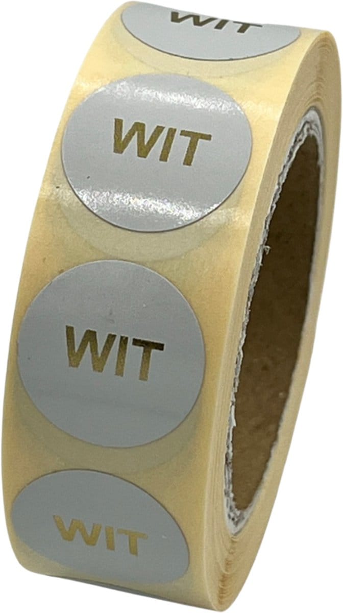 Wit chocolade voedselsticker op rol - 500 Stuks - 20mm - voedseletiket - HACCP
