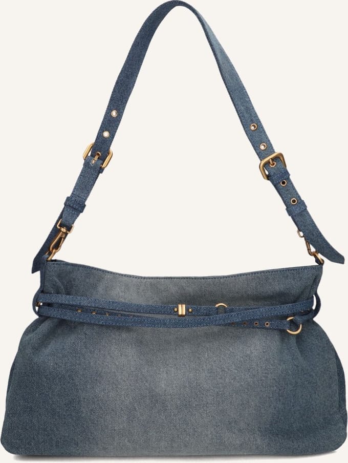 Pinko Belt Bag Big Denim Schoudertassen Dames - Blauw - Maat ONESIZE