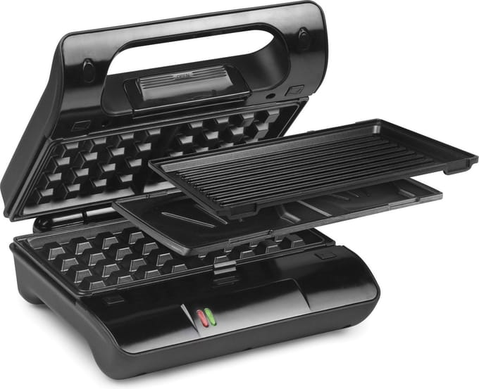 Nova Multi & Sandwich Grill Compact Pro – Contactgrill, Tosti Apparaat & Wafelijzer – 700 Watt – 6 Verwisselbare Platen – RVS – Compacte Multifunctionele Grill