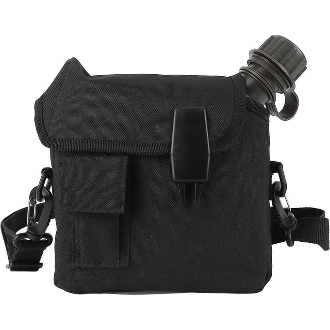 Outdoor Waterfles 1.5L Grote Capaciteit Draagbaar Plat Kampeer Waterfles met Heuptas voor