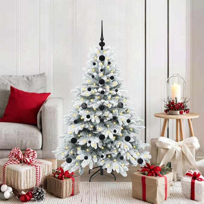 vidaXL - Kunstkerstboom - met - 150 - LED - met - standaard - Wit - 120 - cm - PE - en - PVC