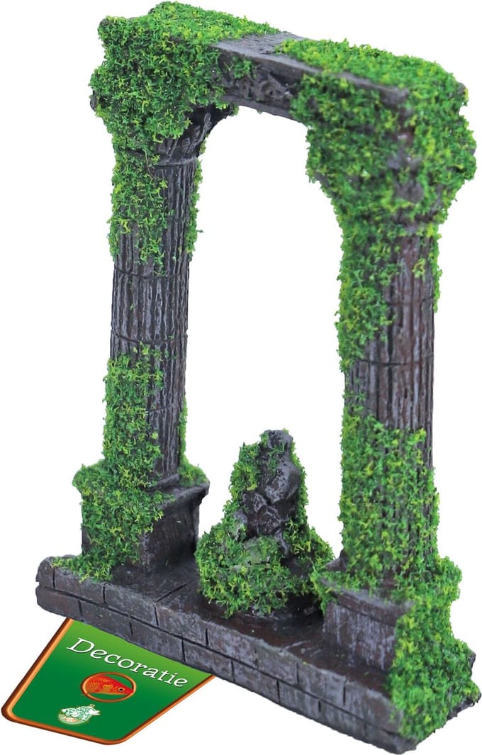 De Boon Ruine 2X Zuil + Beeld En Mos 12CM