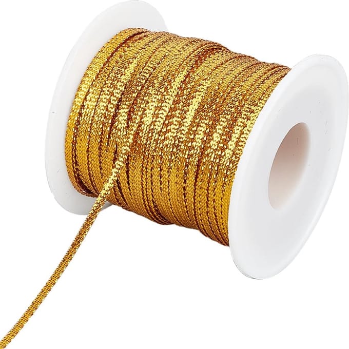 Dailygoods - 100 m Goud Metallic Dreadlock String voor Haarverlenging