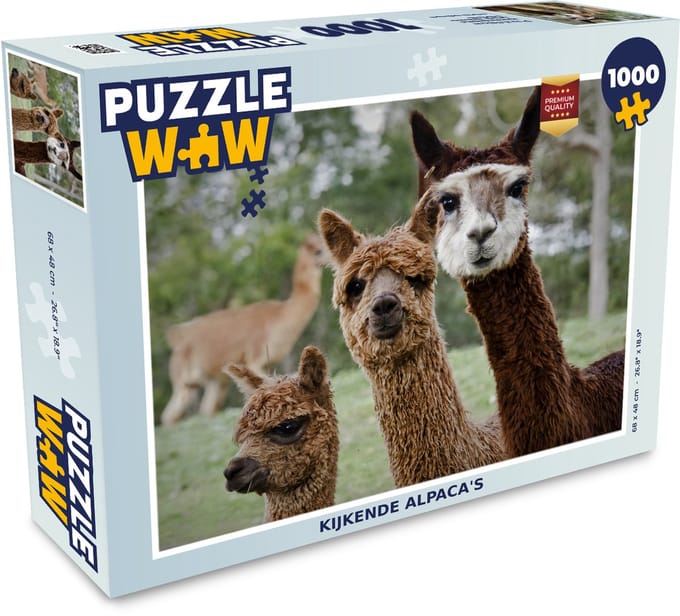 Puzzel Alpaca - Dier - Bruin - Legpuzzel - Puzzel 1000 stukjes volwassenen