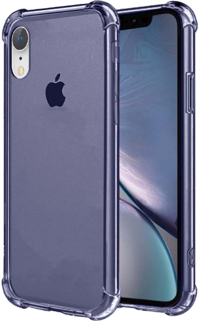 Smartphonica iPhone Xr transparant siliconen hoesje - Donkerblauw geschikt voor Apple iPhone XR