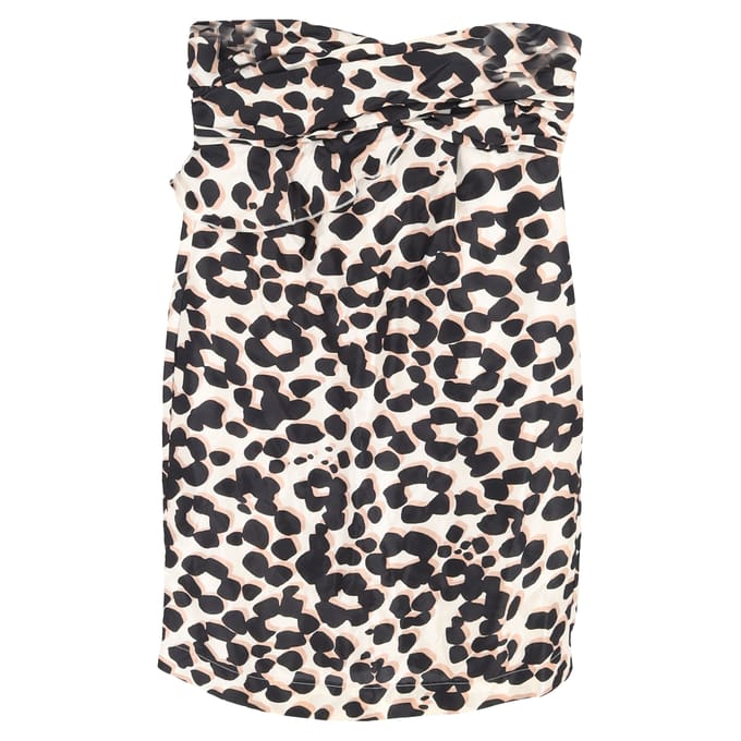 See by Chloé bedrukte strapless mini-jurk van zijde met dierenprint