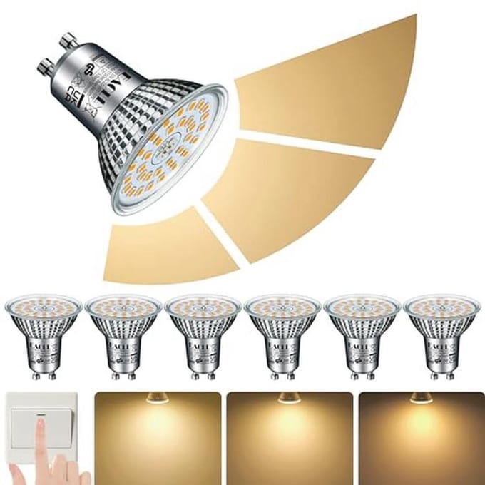 GU10 LED lampen warm wit 10W dimbaar met geheugenfunctie 6 stuks