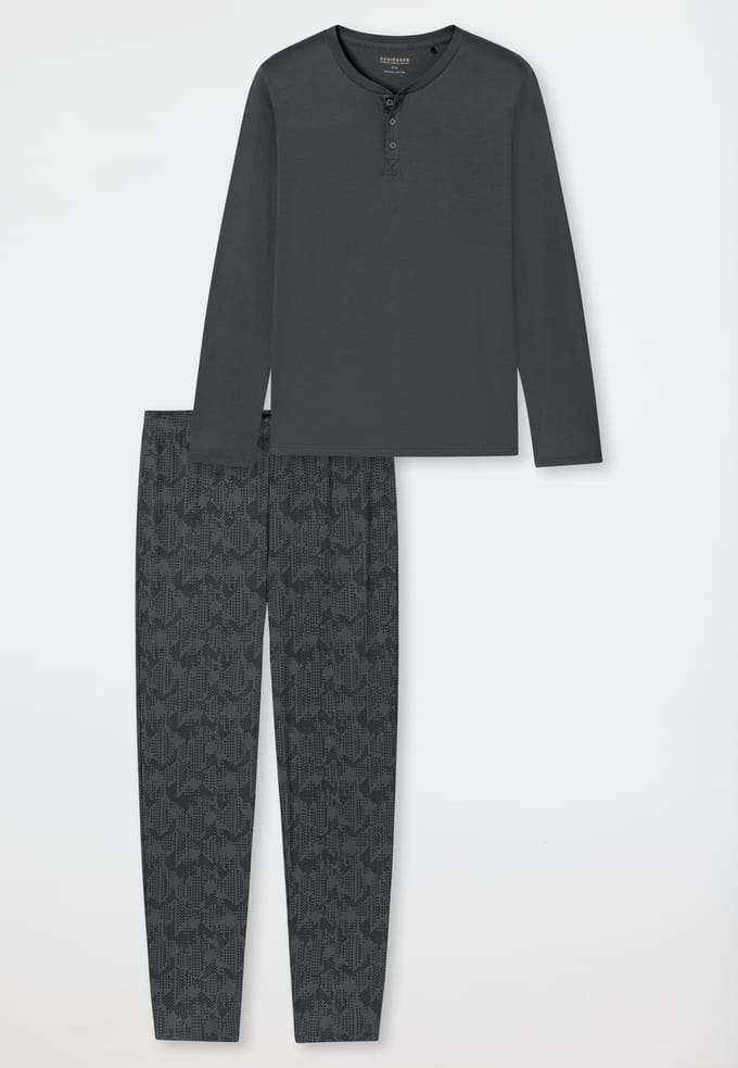 Schiesser – Fine Interlock – Pyjama – 182655 – Dark Green – Maat L