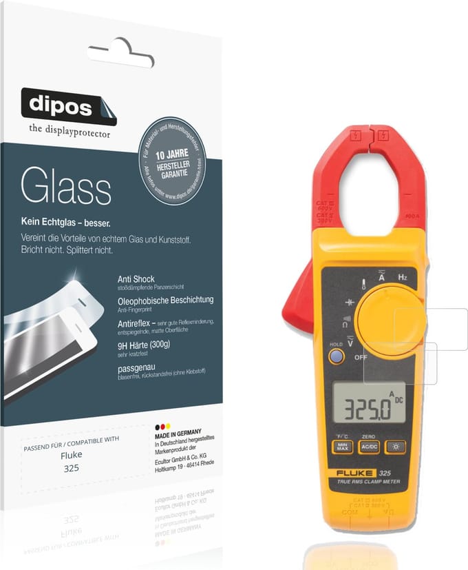 dipos – 2x Matte Pantserfolie geschikt voor Fluke 325 | 9H Screenprotector