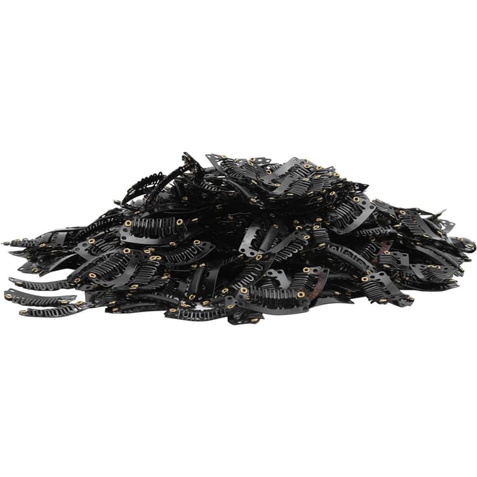 Lot de 1 000 pinces à cheveux 2,8 U, en fer, pour extensions de cheveux, perruques, accessoires (Noir) black