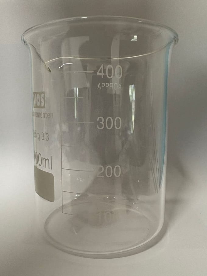 VOS Bekerglas 400 ml laag model – hittebestendig borosilicaatglas 3.3 – 1 stuk