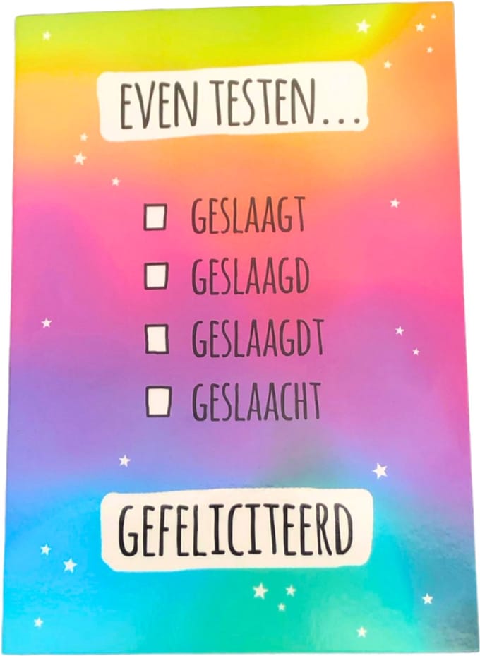 Wenskaart Geslaagd - Gefeliciteerd Even Testen - met Envelop