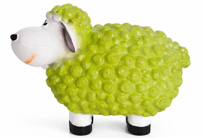 Schaap Beeldje – Decoratie voor Tuin en Interieur – Polyester – 15 cm – Groen