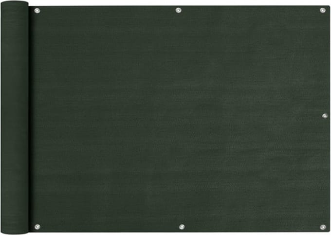vidaXL - Balkonscherm - 75x600 - cm - HDPE - donkergroen