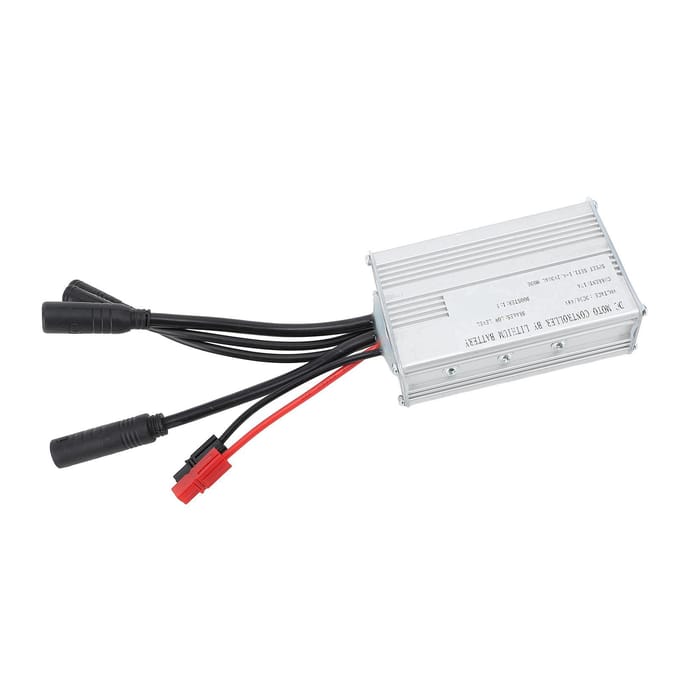Elektrische Fiets Motor Controller 17A Waterdichte Borstelloze Vierkante Golf Controller met Lichtkabel voor 350W Motor DC 36V white