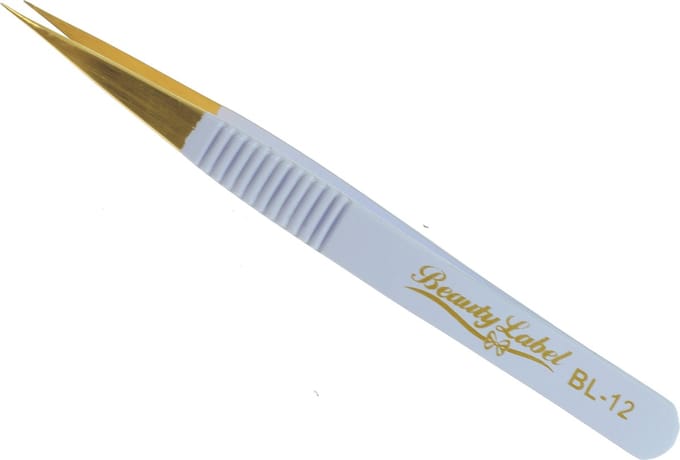 Beauty Label Pincet - Lash Tweezer - BL-12 - Wit/Goud