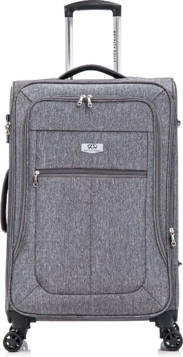 Royalty Rolls Abu Dhabi 2.0 Middelgrote Koffer - 70 cm - 90 Liter - Exp - TSA Slot - Grijs
