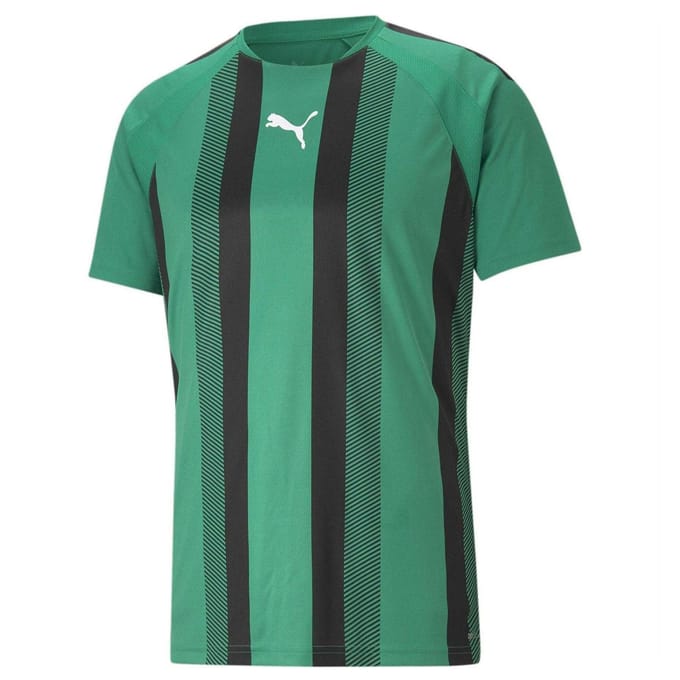 Puma Heren Team Liga Gestreept T-Shirt (Groen/Zwart/Wit)