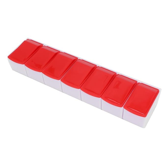 Draagbare 7 Dagen Pillendoos Wekelijkse Pillenorganizer Reis Dagelijkse Pillencontainer voor Capsule pink