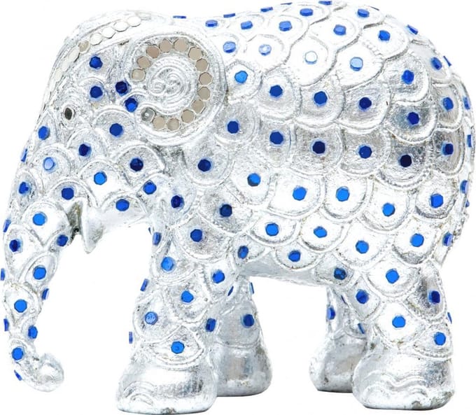 Elephant parade Ayutthaya Silver 10 cm Elephant parade Handgemaakt Olifantenstandbeeld