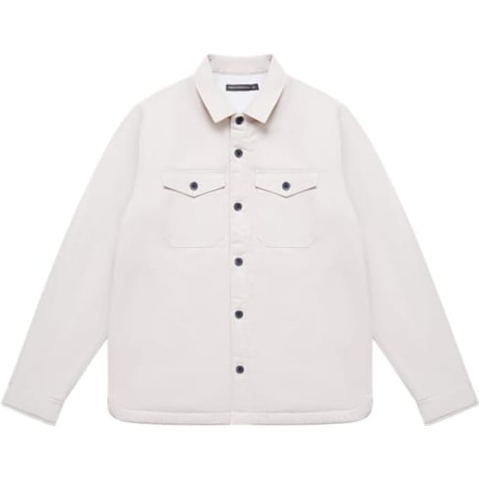 French Connection Worker 2 Pocket Borg Stone Maat: S | Lichte Jassen Outlet | Heren | Wit