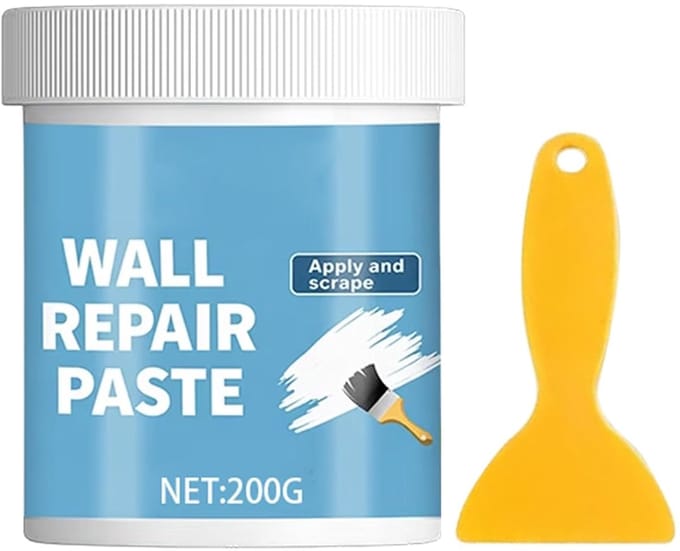 Muur Herstel Pasta - Vochtwerend Plamuur - Wanden Repareren - Inclusief Krabber - 200 gram - Wit