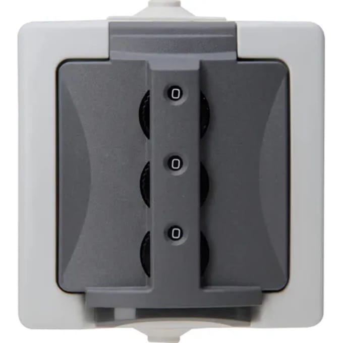 Sencys Inbouw Stopcontact Denver + Cijferslot Spatwaterdicht Grijs