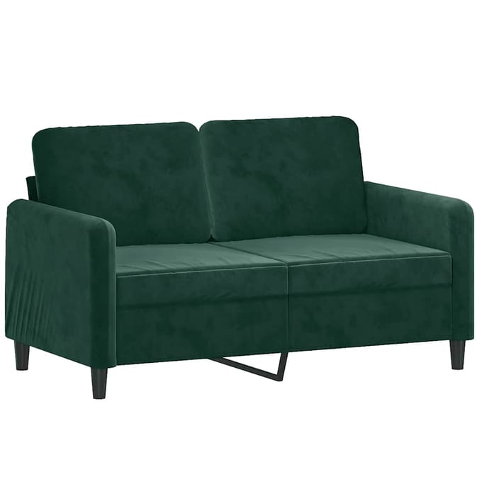 vidaXL - 2-delige - Loungeset - fluweel - donkergroen