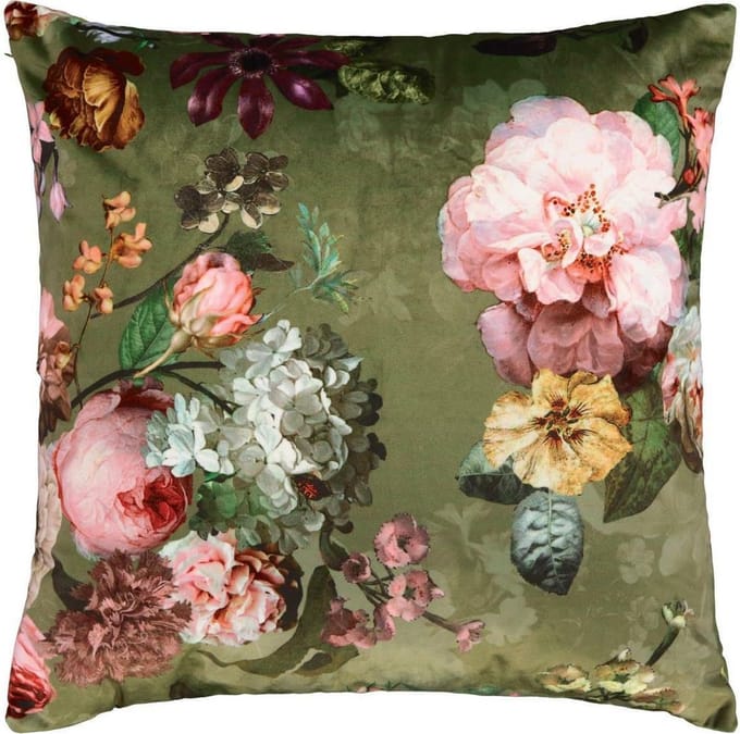 Essenza Fleur Sierkussen Mosgroen - 50x50 cm