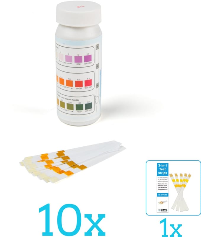 Comfortpool teststrips - pH waarde, chloor & alkaliniteit - 50 strips - Volumebundel - Teststrips - 10-delig